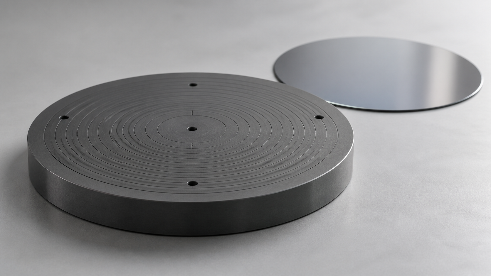 Ceramic wafer vacuum chuck and wafer