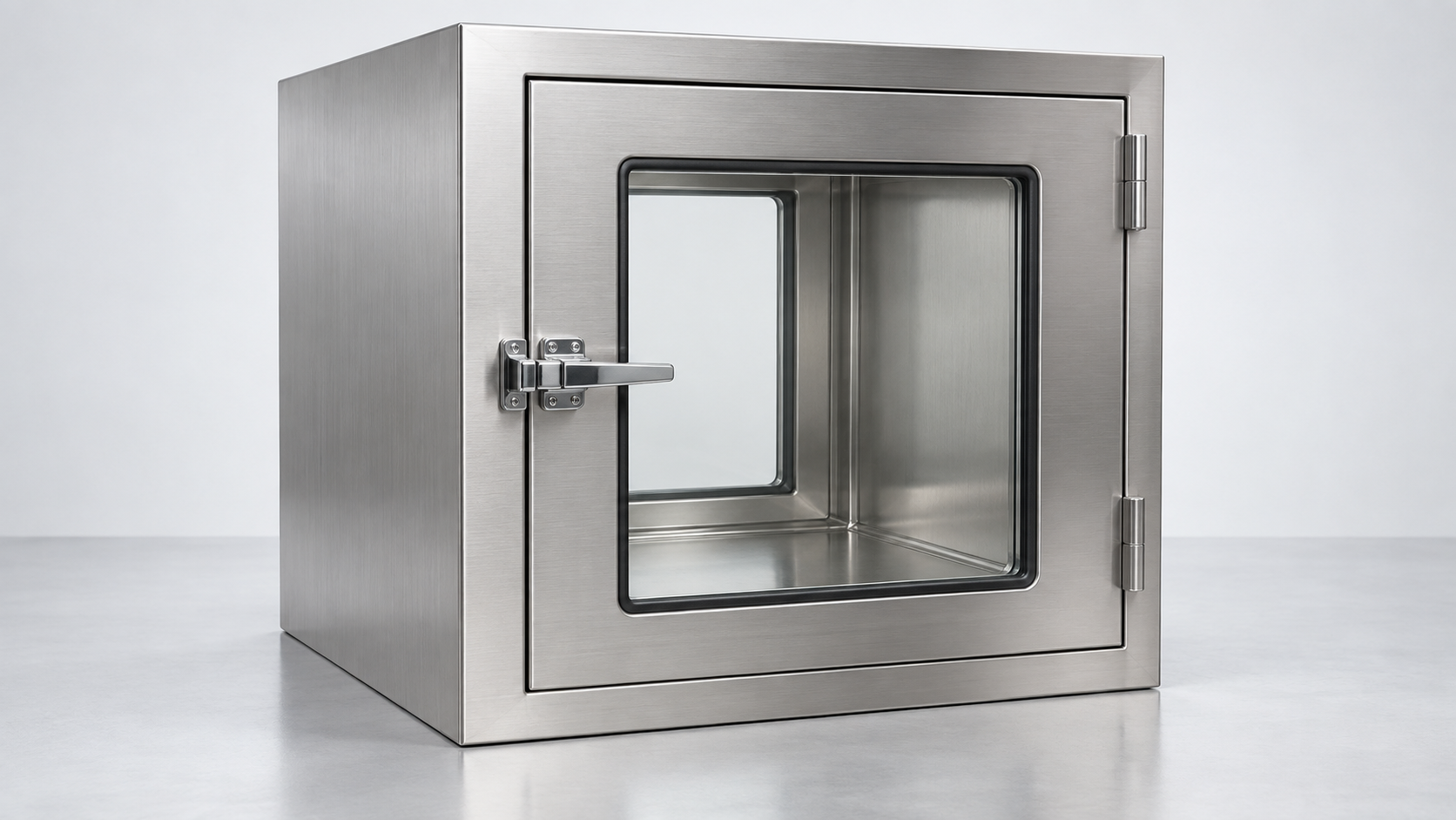 Stainless steel cleanroom pass through chamber