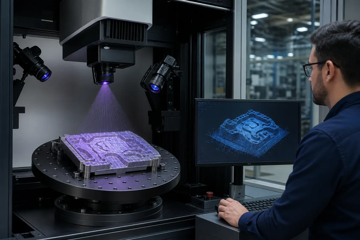 3D-Musterscanner in einer industriellen Fertigungsumgebung
