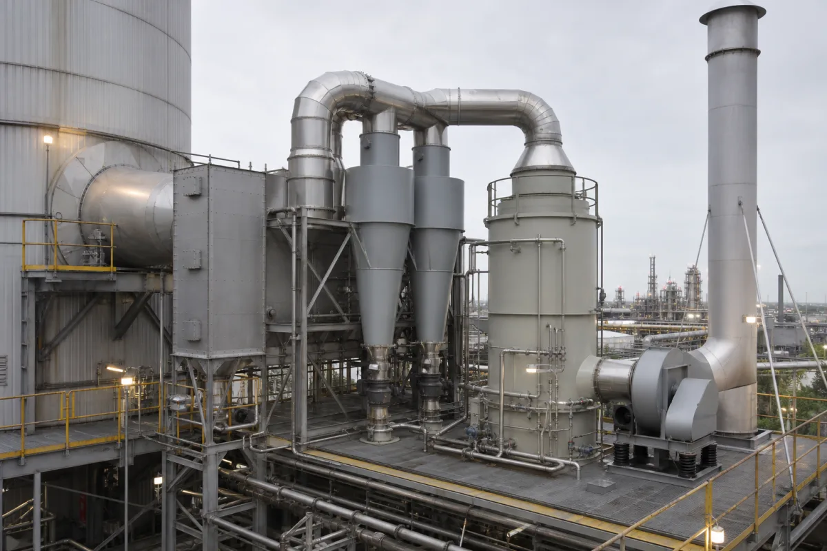 Luftabsaugsystem in einer industriellen Fertigungsumgebung