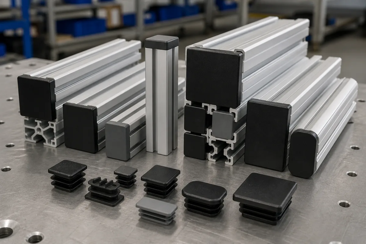 Aluminiumprofil-Endkappe in einer industriellen Fertigungsumgebung