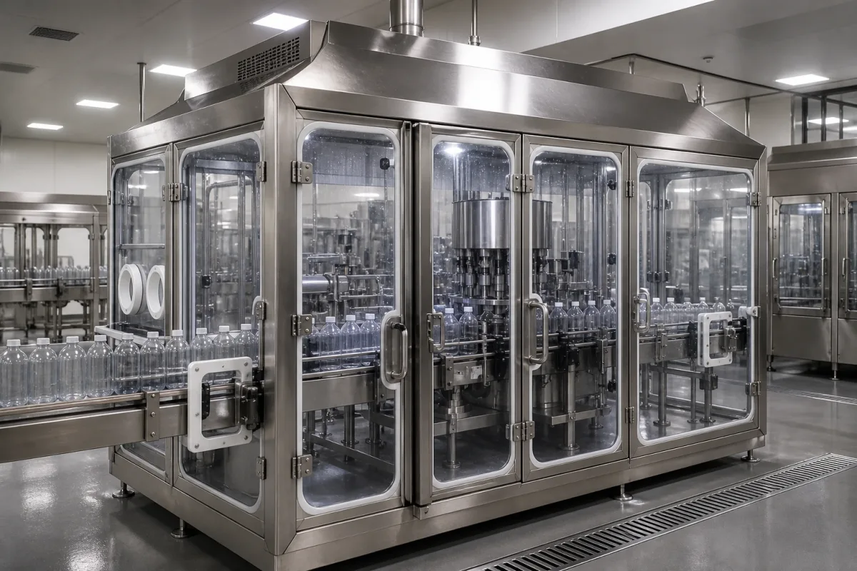 Aseptische Kammerumhausung in einer industriellen Fertigungsumgebung