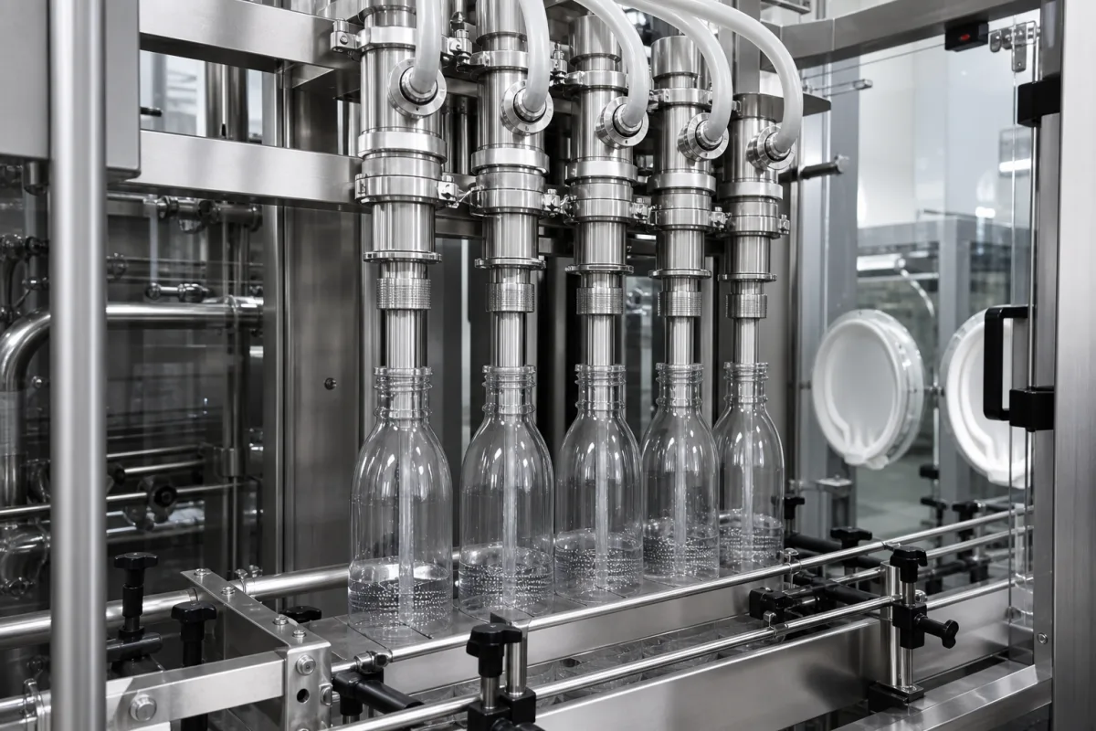 Aseptischer Füllventilblock in einer industriellen Fertigungsumgebung