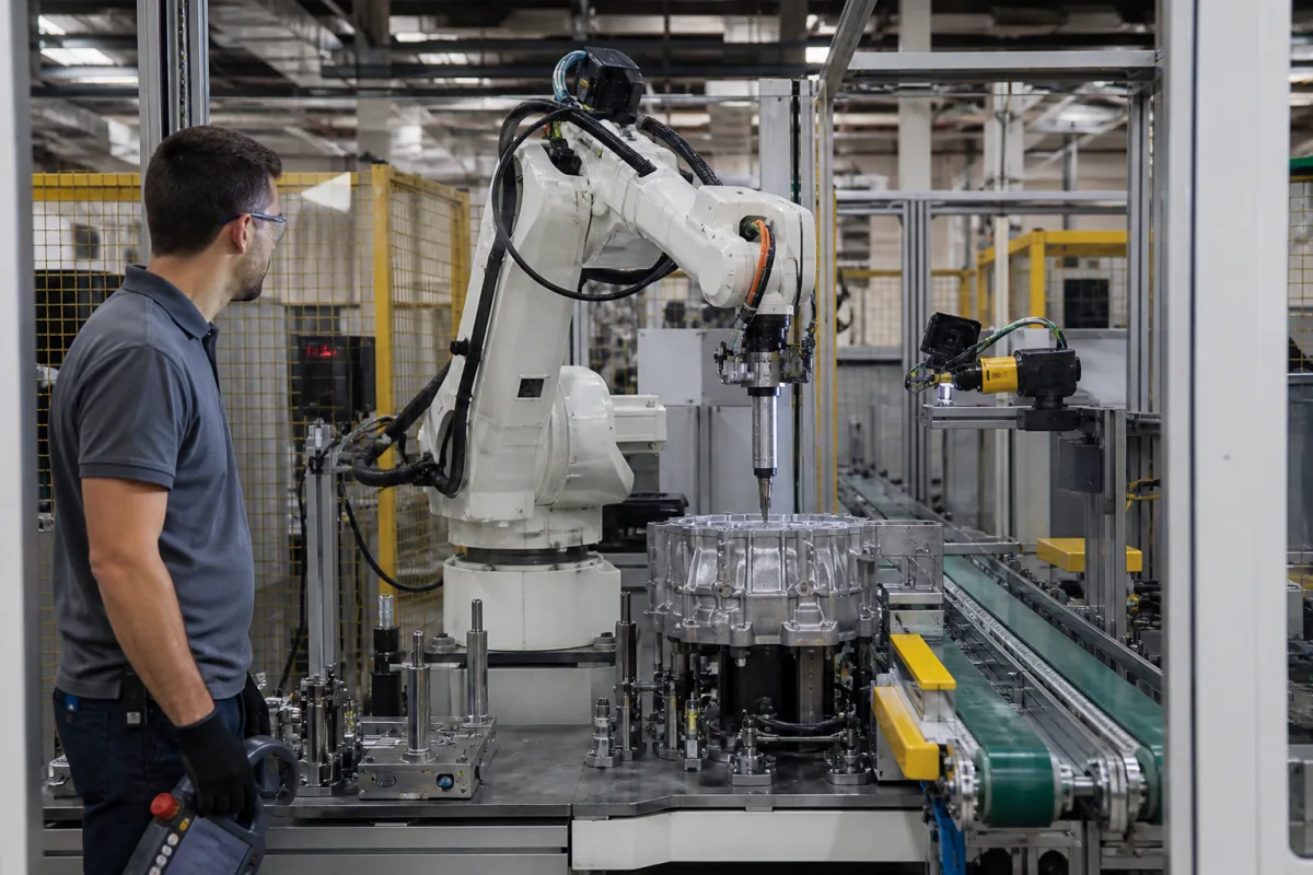 Montageroboter in einer industriellen Fertigungsumgebung