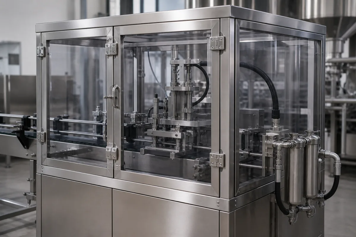 Atmosphären-Kontrollgehäuse in einer industriellen Fertigungsumgebung