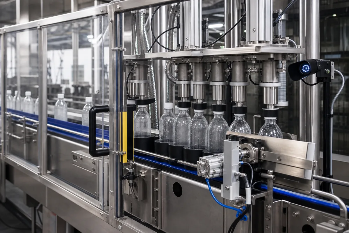 Automatisches Leckerkennungssystem für Getränkebehälter in einer industriellen Fertigungsumgebung