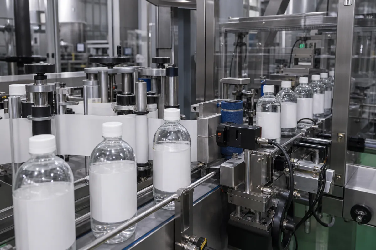 Automatisiertes Etikettier- und Codiersystem für Getränke in einer industriellen Fertigungsumgebung