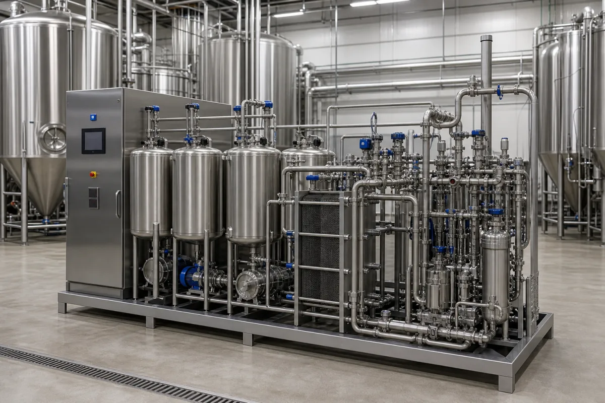 Automatisiertes CIP/SIP-System für die Getränkeproduktion in einer industriellen Fertigungsumgebung