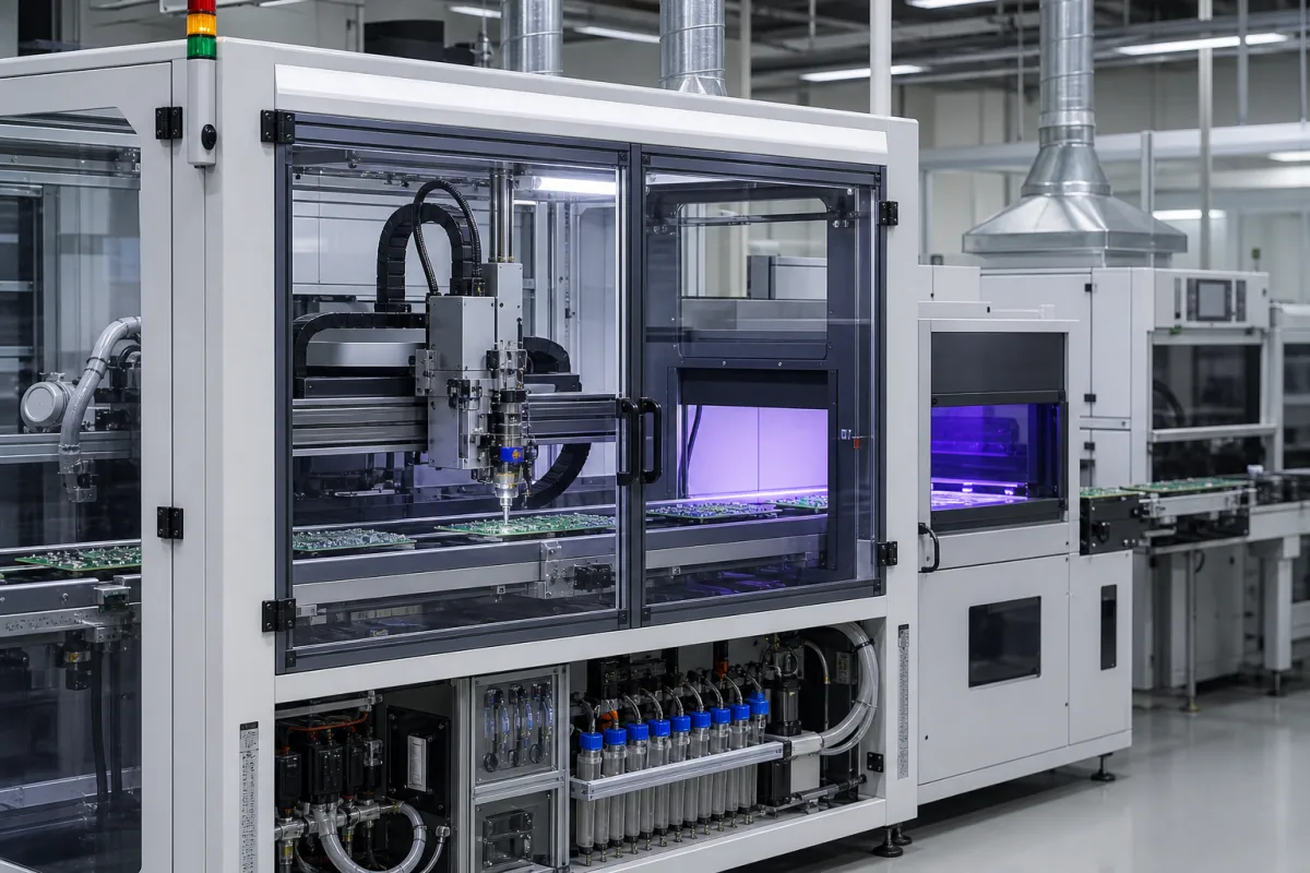 Automated Conformal Coating Application System in a manufacturing environment