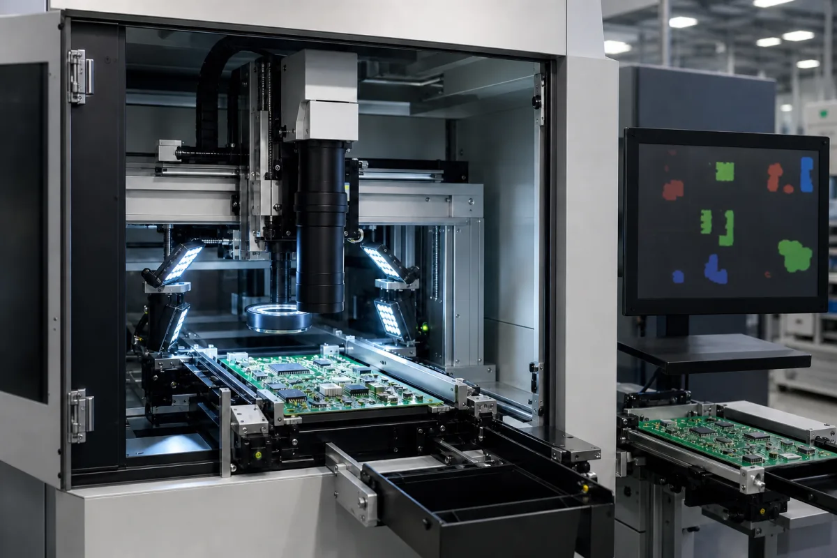 Automatisches optisches Inspektionssystem in einer industriellen Fertigungsumgebung