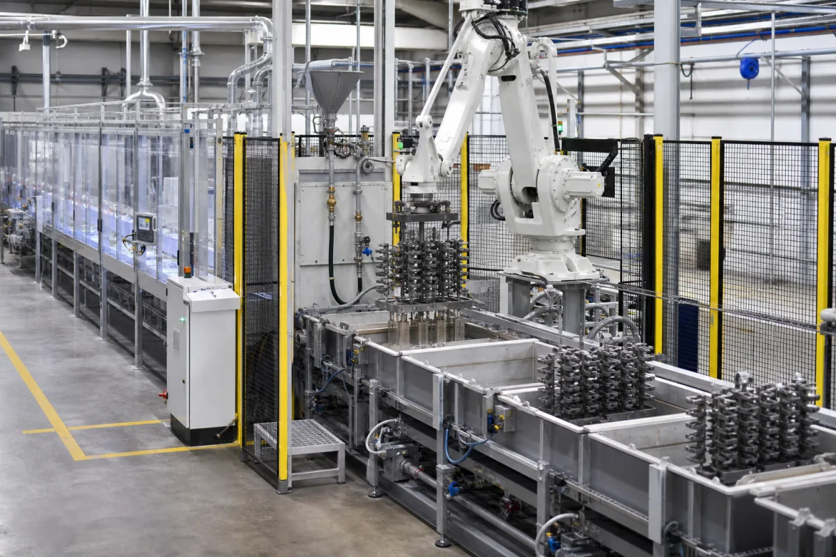 Automatisierte Präzisionsgießerei-Produktionslinie in einer industriellen Fertigungsumgebung