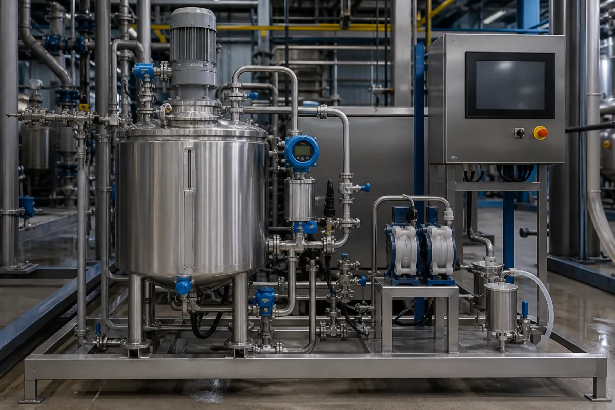 Automatisiertes Viskositätskontroll- und Mischsystem in einer industriellen Fertigungsumgebung