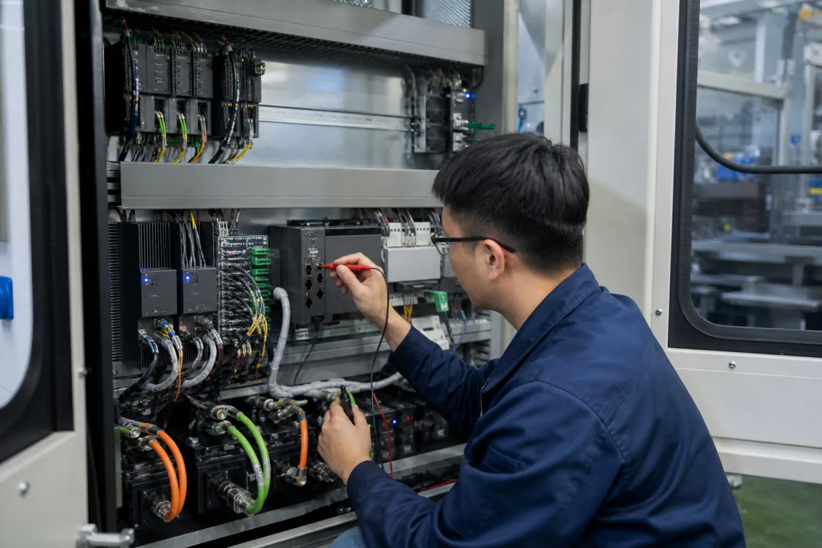 Achsensteuermodul in einer industriellen Fertigungsumgebung