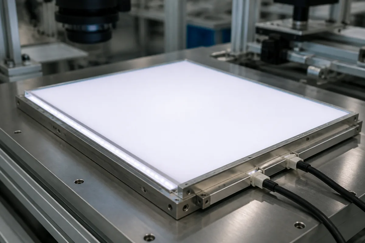 Hintergrundbeleuchtungseinheit (für LCD) in einer industriellen Fertigungsumgebung