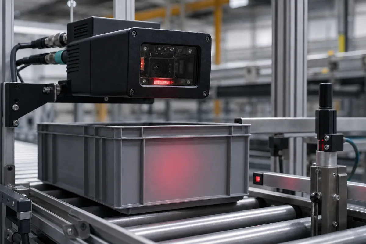 Barcode-Scanner in einer industriellen Fertigungsumgebung