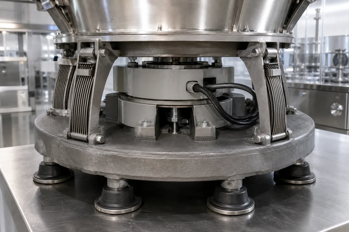 Basis mit Antriebseinheit in einer industriellen Fertigungsumgebung