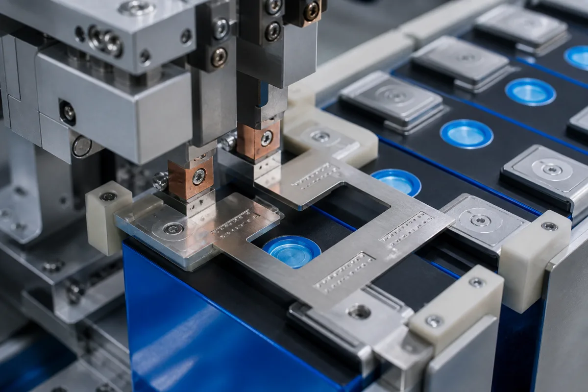 Batteriezellen-Tab-Verbinder in einer industriellen Fertigungsumgebung