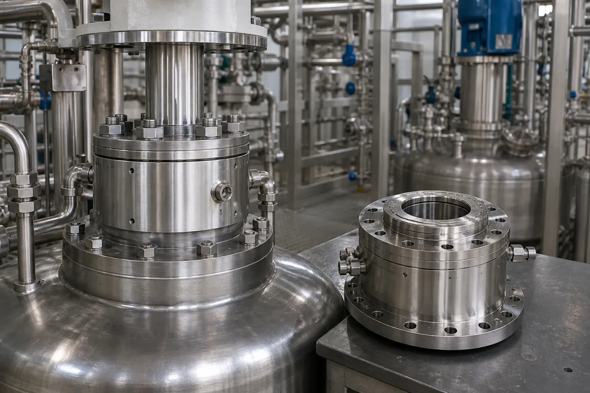 Dichtungsstopfbuchse für Chemiereaktoren in einer industriellen Fertigungsumgebung