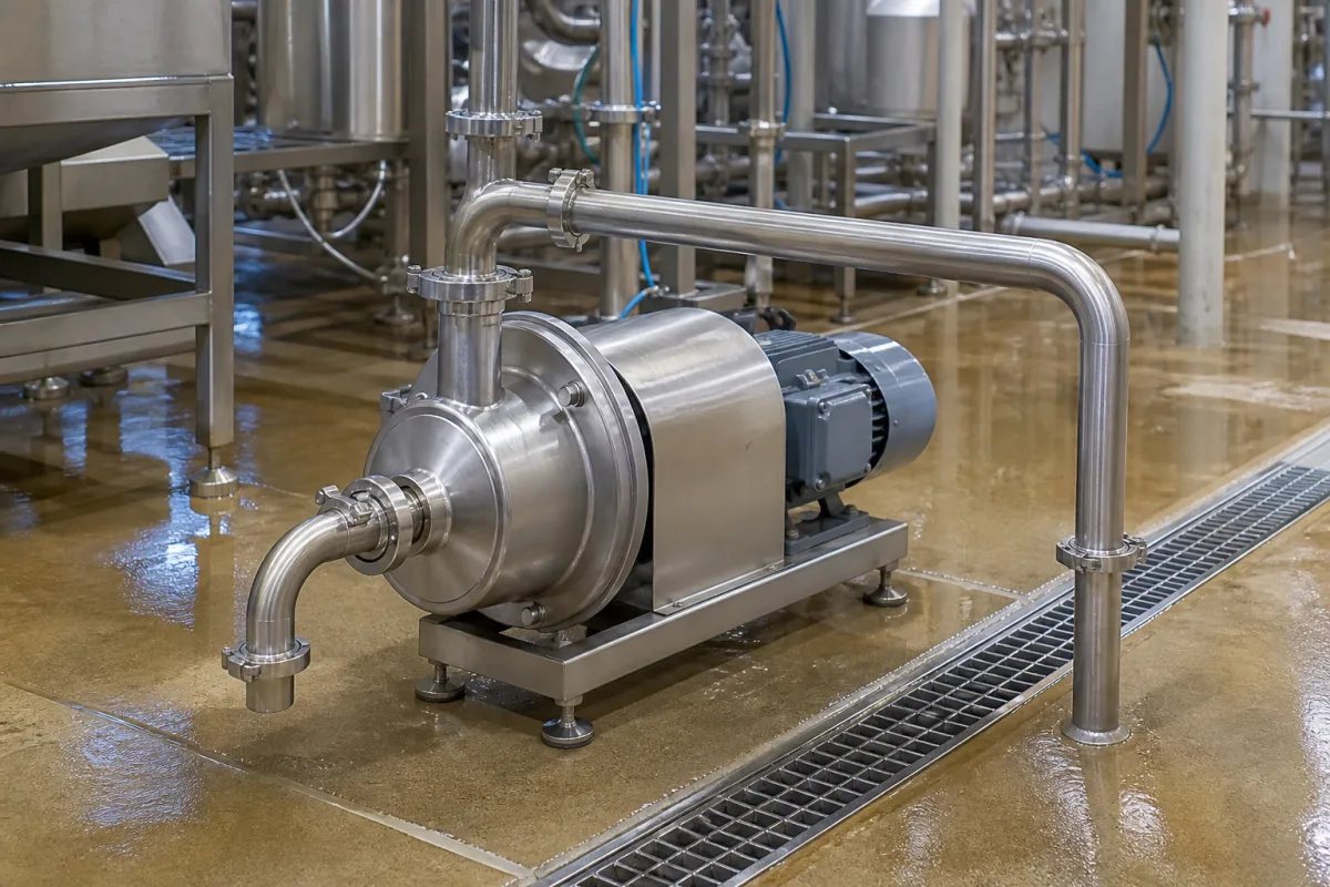 CIP-Rückförderpumpe in einer industriellen Fertigungsumgebung