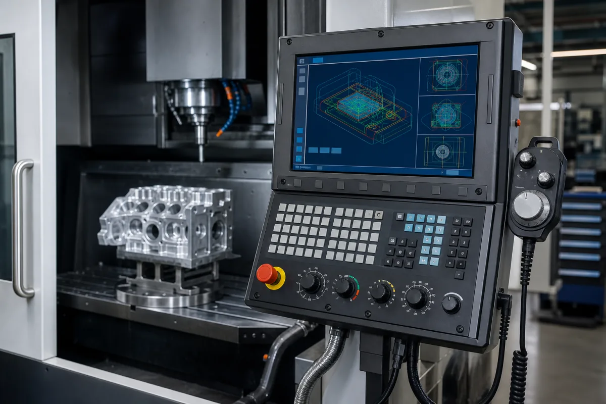 CNC-Steuerung in einer industriellen Fertigungsumgebung