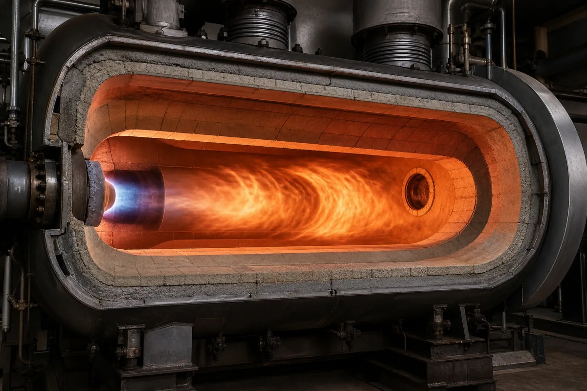 Brennkammer in einer industriellen Fertigungsumgebung
