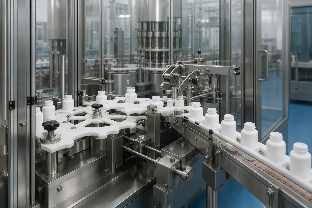 Behälterhandhabungssystem in einer industriellen Fertigungsumgebung