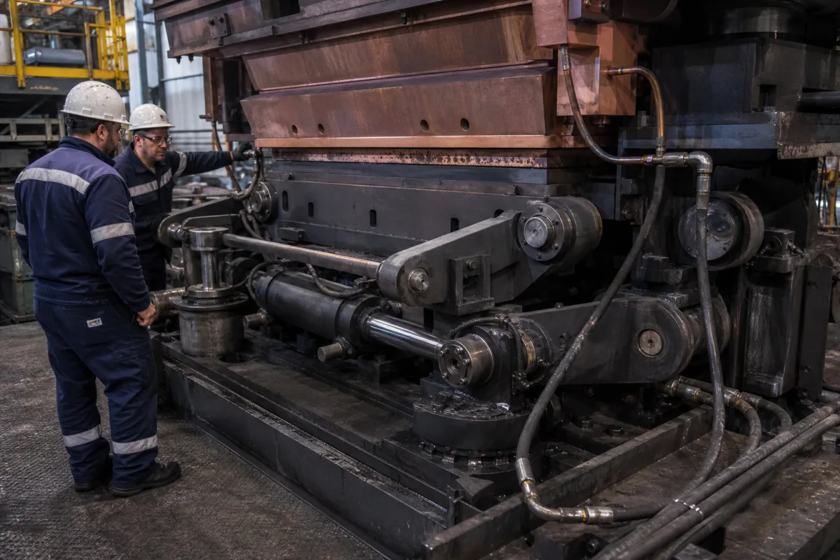 Oszillationsmechanismus für Stranggießkokillen in einer industriellen Fertigungsumgebung