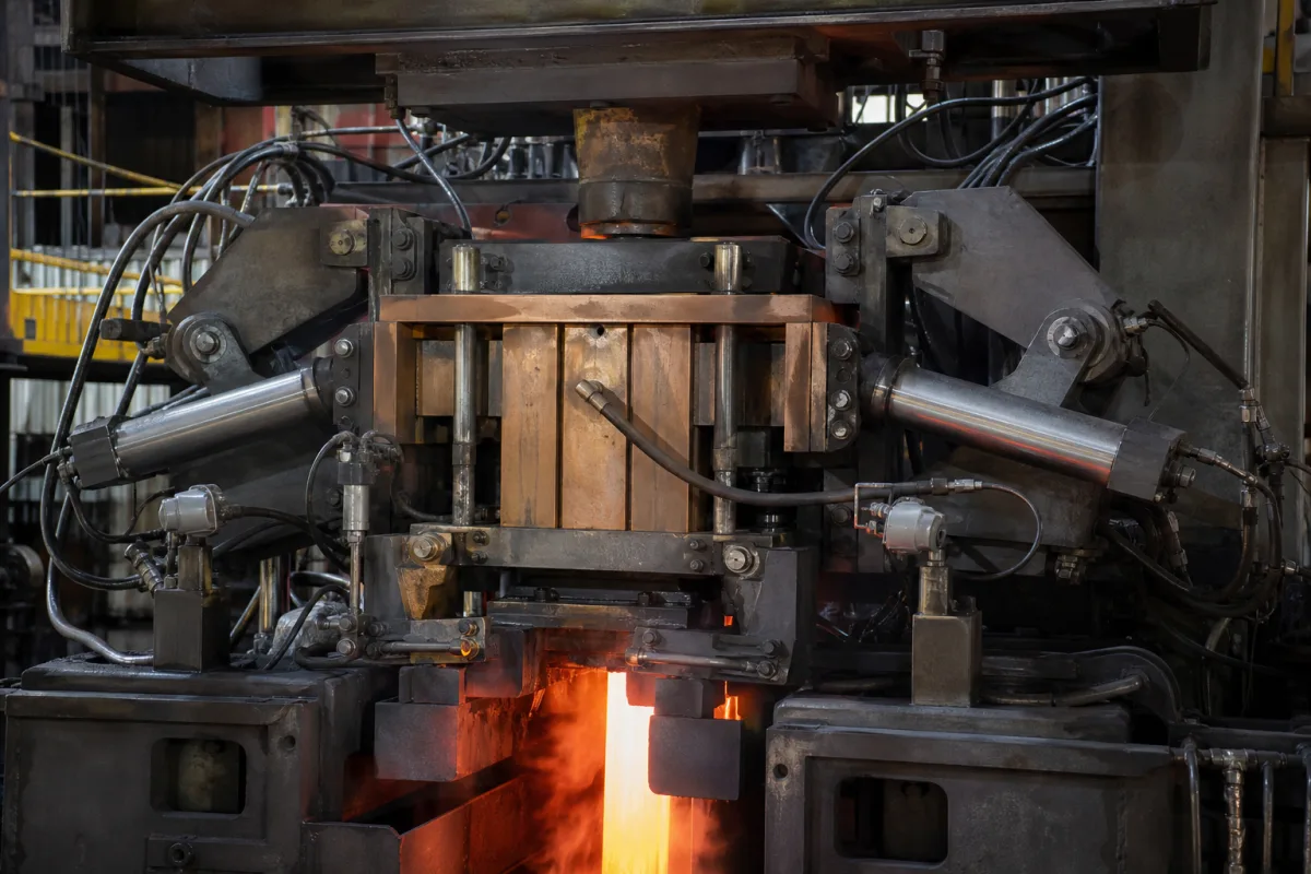 Oszillator für Stranggießkokillen in einer industriellen Fertigungsumgebung