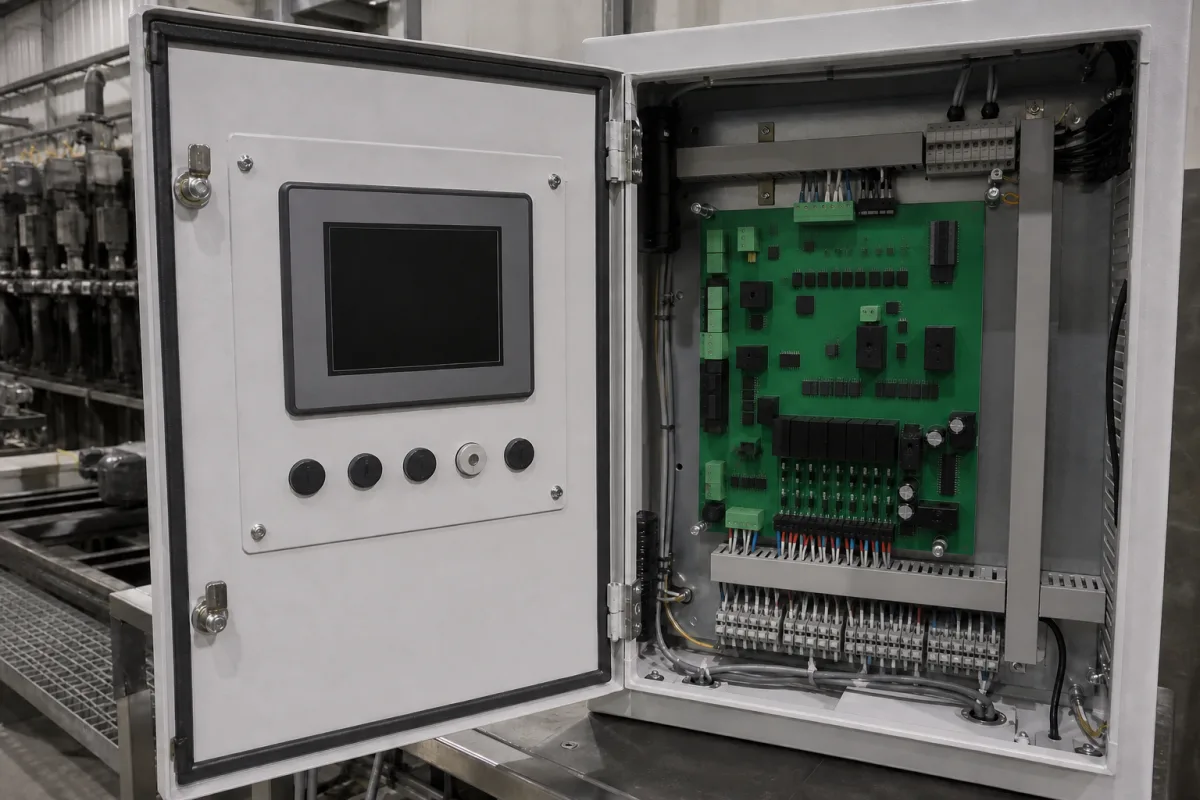 控制面板与PCB 的工业制造场景图
