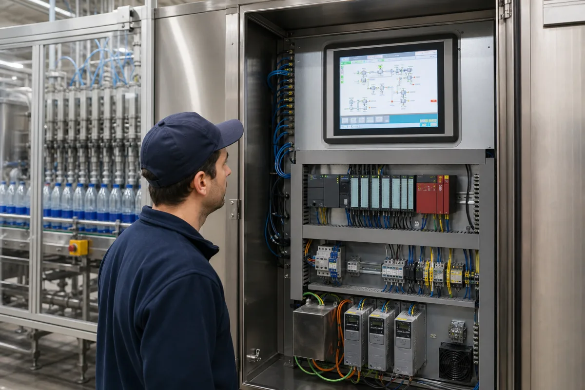Steuerungssystem (SPS/HMI) in einer industriellen Fertigungsumgebung
