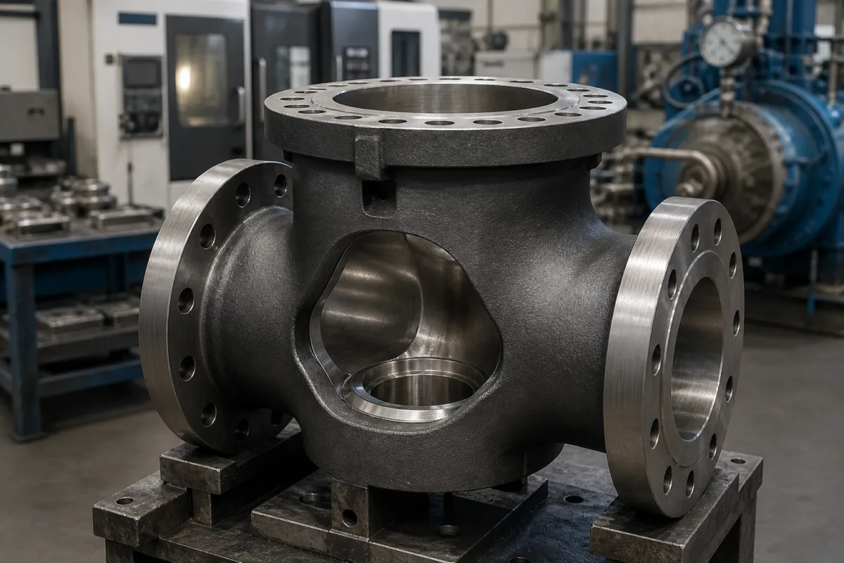 Steuerventilgehäuse in einer industriellen Fertigungsumgebung