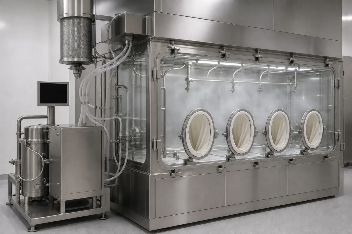 Dekontaminationssystem (Isolator) in einer industriellen Fertigungsumgebung