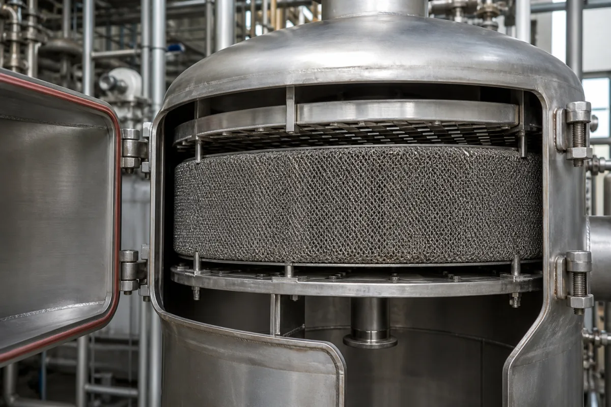 Demister/Tröpfchenabscheider in einer industriellen Fertigungsumgebung