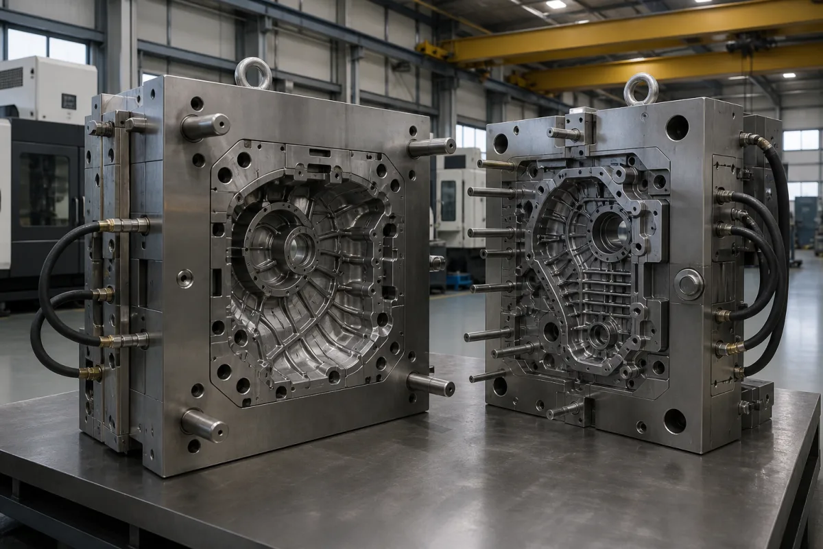 Druckgussform in einer industriellen Fertigungsumgebung