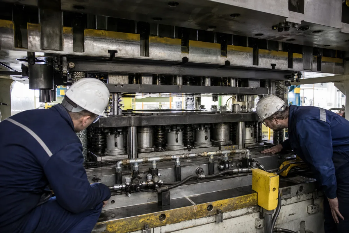 Ziehkissen-System in einer industriellen Fertigungsumgebung
