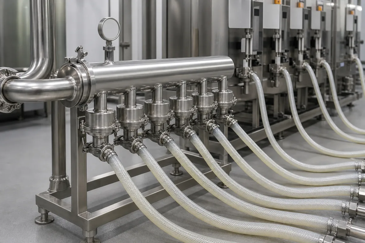 Verteilermanifold in einer industriellen Fertigungsumgebung