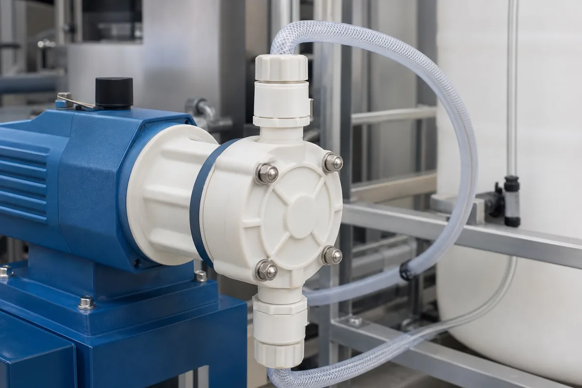 Dosierpumpenkopf in einer industriellen Fertigungsumgebung