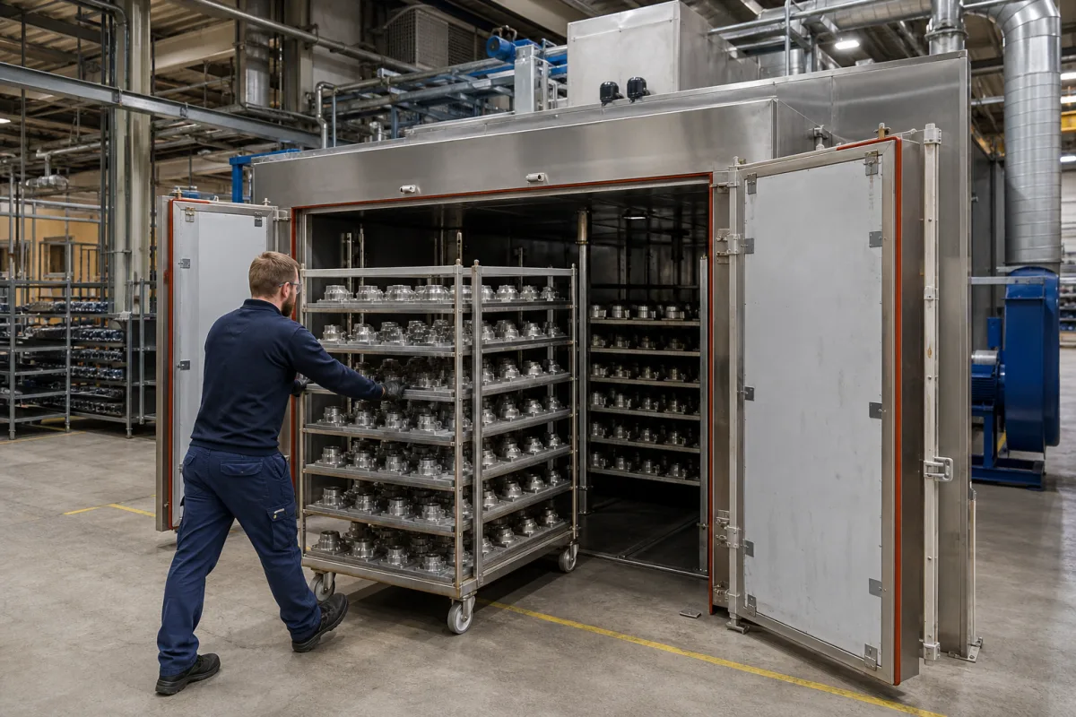 Trocknungsofen in einer industriellen Fertigungsumgebung