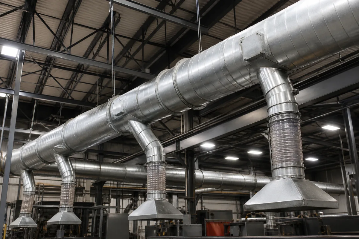 Rohrleitungssystem in einer industriellen Fertigungsumgebung