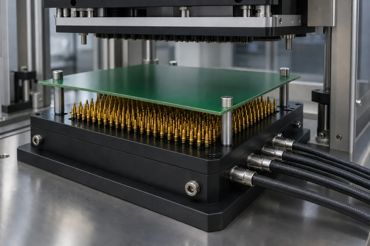Elektrischer Test-Sondenarray in einer industriellen Fertigungsumgebung