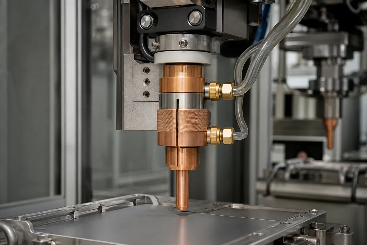 Elektrodenhalter in einer industriellen Fertigungsumgebung