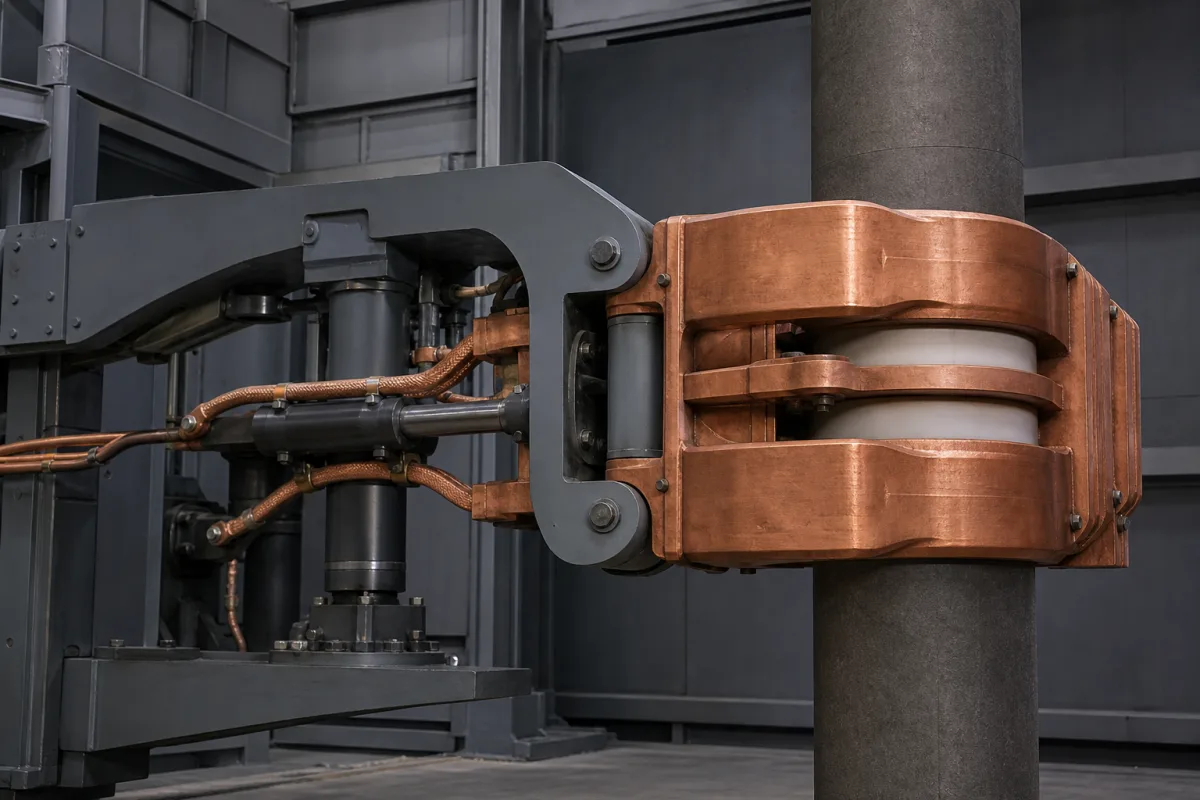 Elektrodenhaltermechanismus in einer industriellen Fertigungsumgebung
