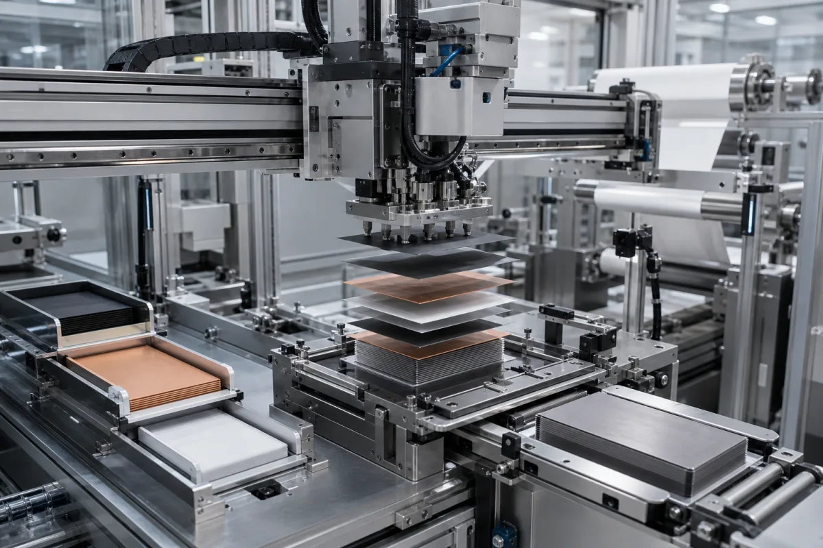 Elektroden-Stapelmodul in einer industriellen Fertigungsumgebung