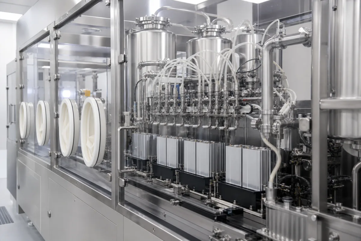 Elektrolyt-Befüllsystem in einer industriellen Fertigungsumgebung
