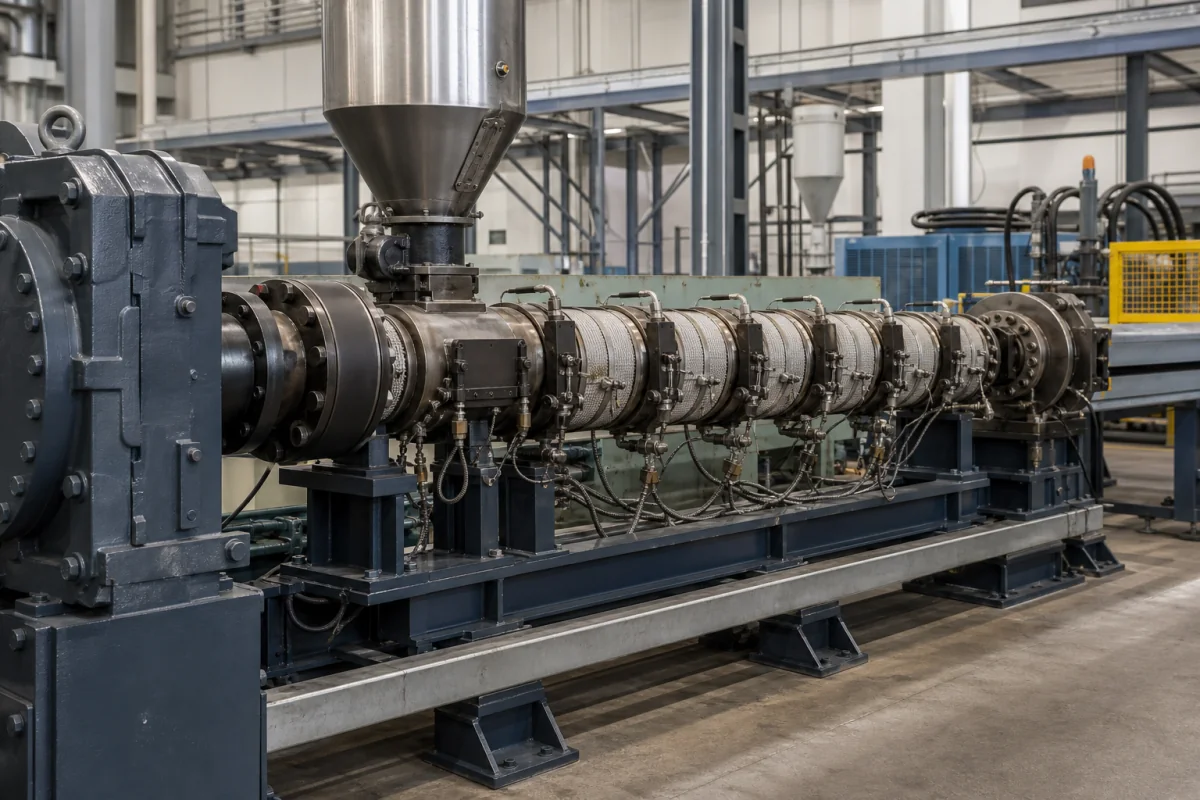 Extruderzylinder in einer industriellen Fertigungsumgebung