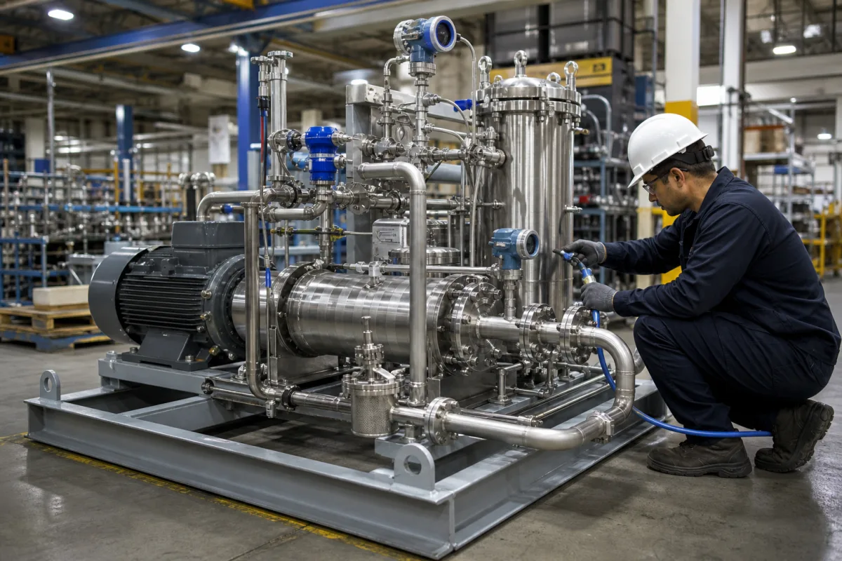 Speisepumpenmodul in einer industriellen Fertigungsumgebung