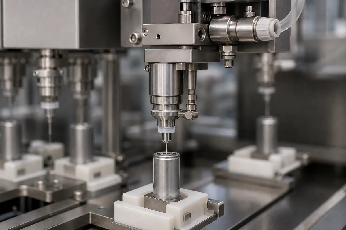 Befüllungsdüsen-Baugruppe in einer industriellen Fertigungsumgebung
