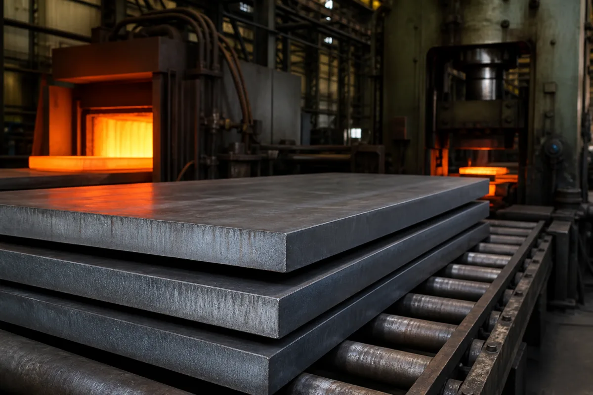 Schmiedestahlblech in einer industriellen Fertigungsumgebung