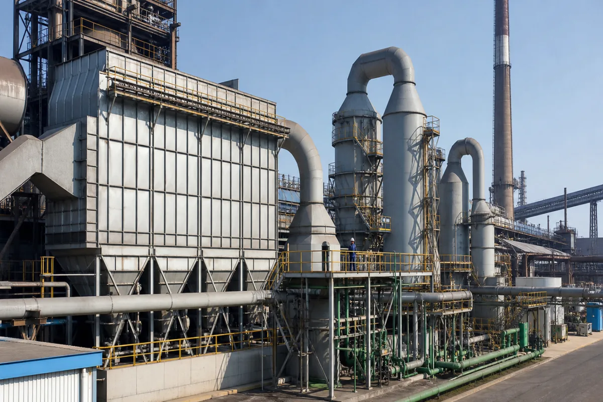 Gasreinigungsanlage in einer industriellen Fertigungsumgebung