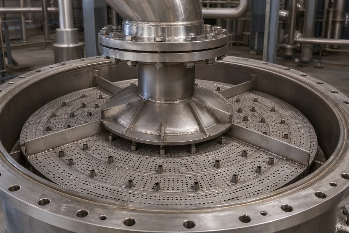 Gasverteiler/Einlassdüse in einer industriellen Fertigungsumgebung